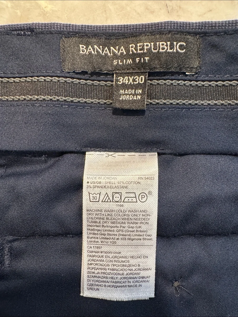 Banana Republic Slim Men's Navy Chino Pants 34x30